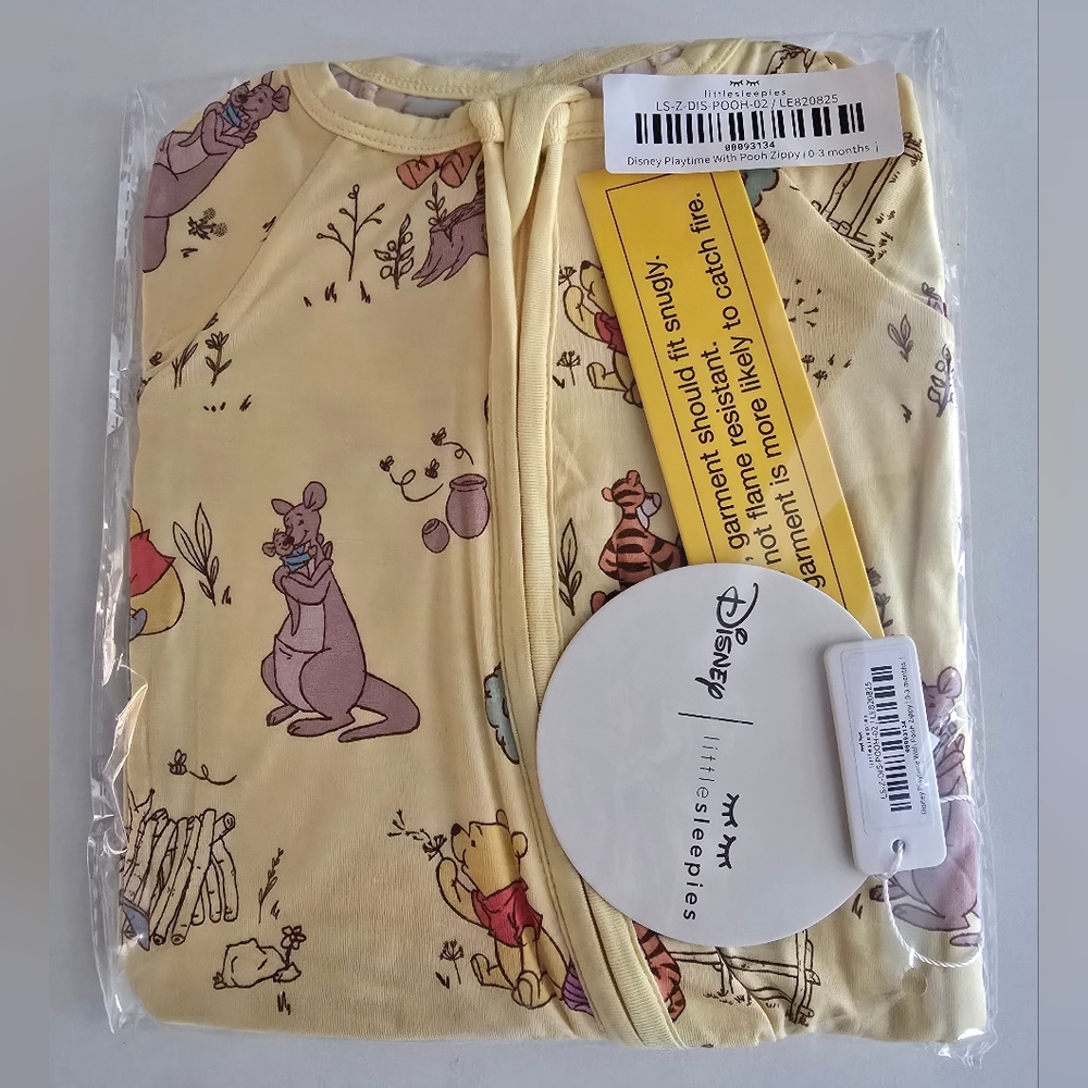NWT Little Sleepies Playtime With Pooh Zippy 0-3 Months